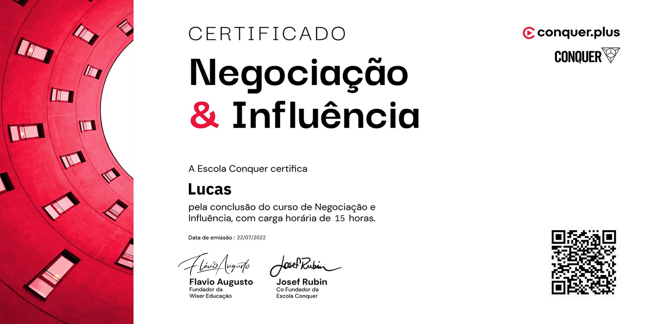 Certificado de Negociação e Influência